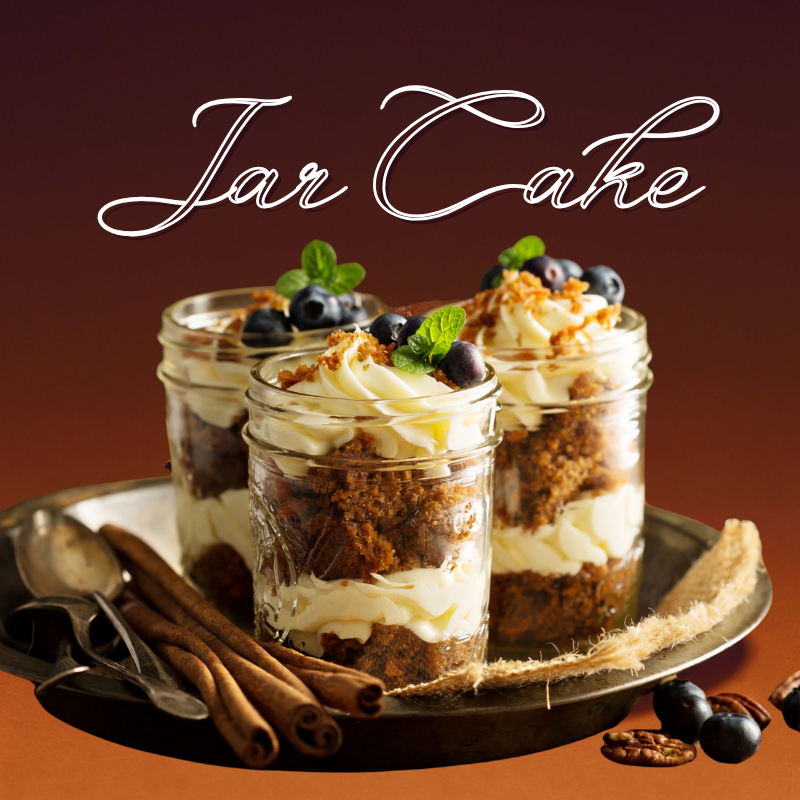 Cake served in a jar
